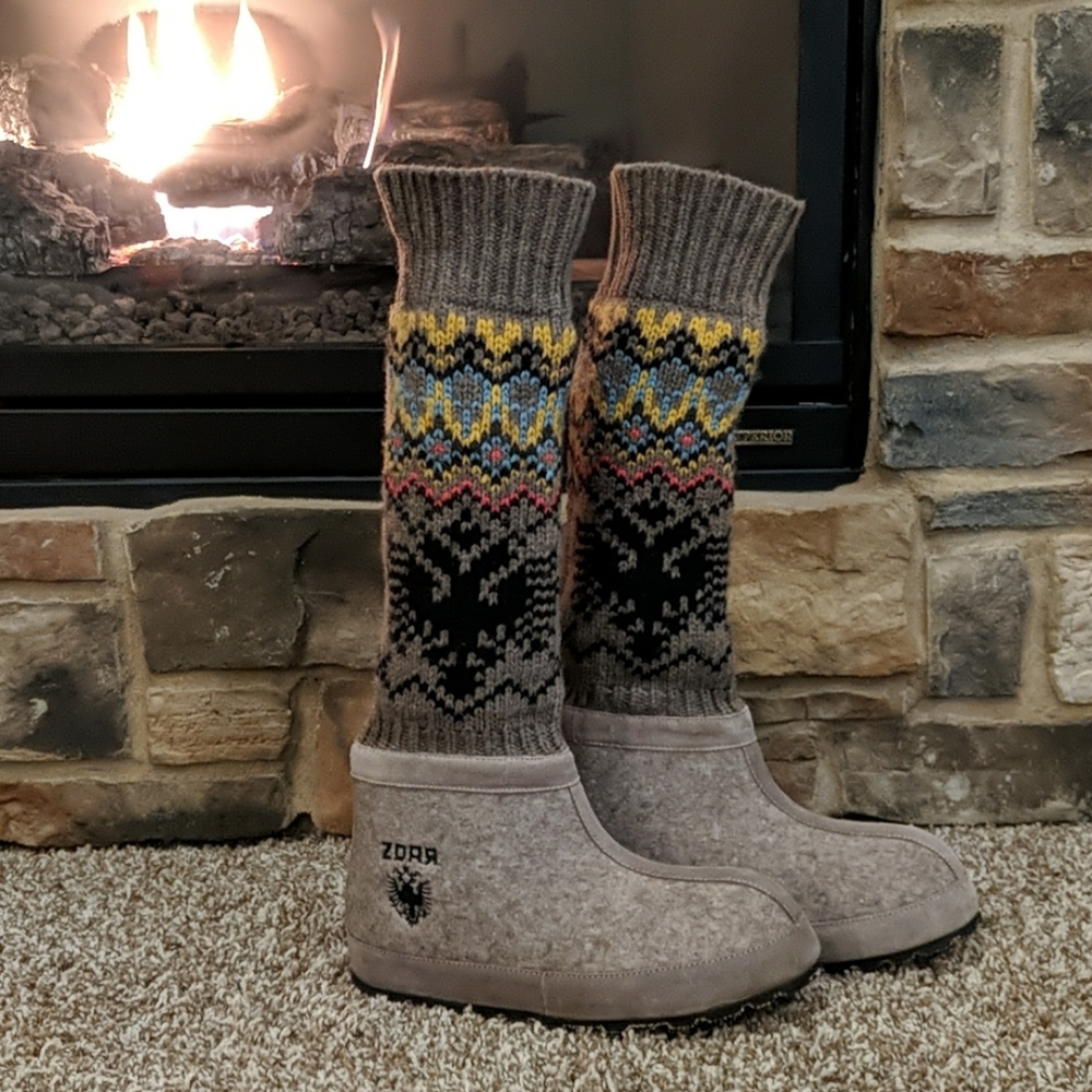 ZDAR Masha Eco Ethnic Lambswool Sweater Boots